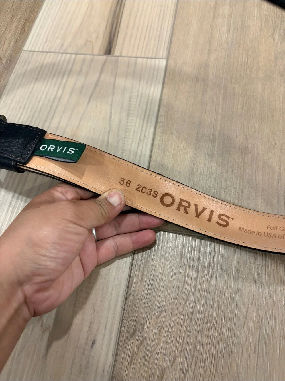 Orvis Bison Black Leather Shotshell Belt size 36